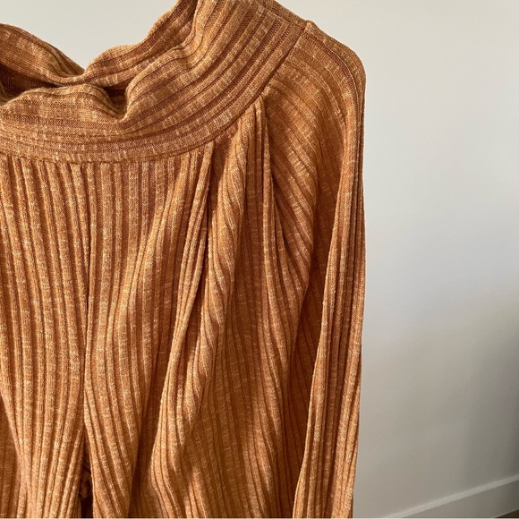 🌻RIBBED MUSTARD BOHO WIDE LEG COMFY PANTS🌻 - Picture 3 of 5